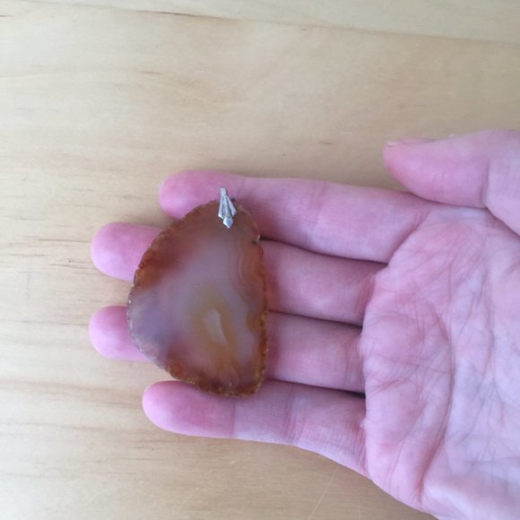 Orange Agate Rough Edge Pendant - Picture 3 of 4